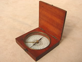 Early Victorian mahogany cased pocket compass